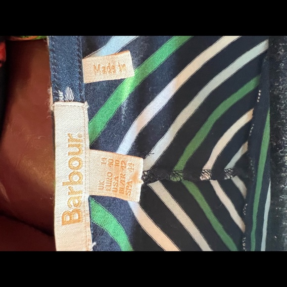 Barbour Little Hampton Dress Size 10 Navy/ Green - Picture 10 of 13